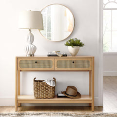 Chaucer Oak Wood Entryway Console Table - Ornate Home