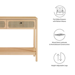 Chaucer Oak Wood Entryway Console Table - Ornate Home