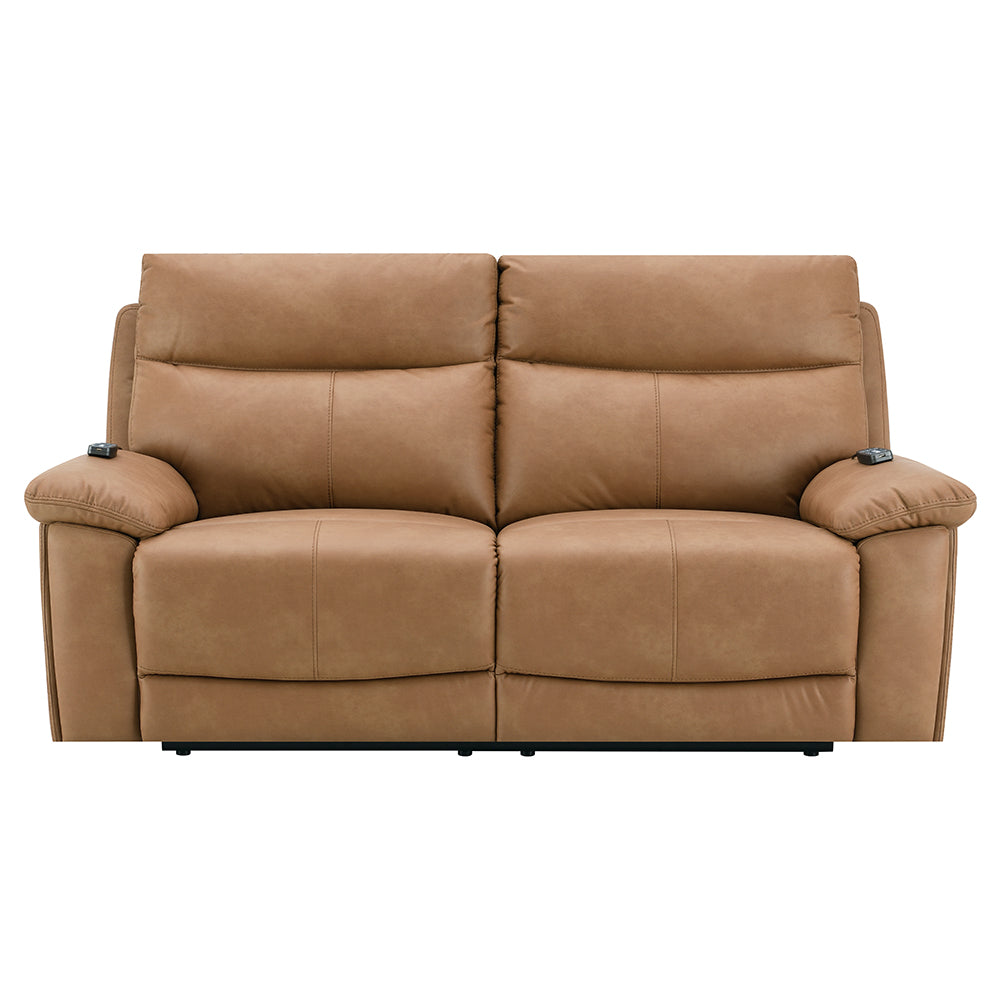 Chavis Brown Power Motion Loveseat w/USB & Power Headrest - Ornate Home