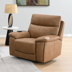 Chavis Brown Power Motion Recliner w/USB & Power Headrest - Ornate Home