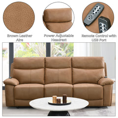 Chavis Brown Power Motion Sofa w/USB & Power Headrest - Ornate Home