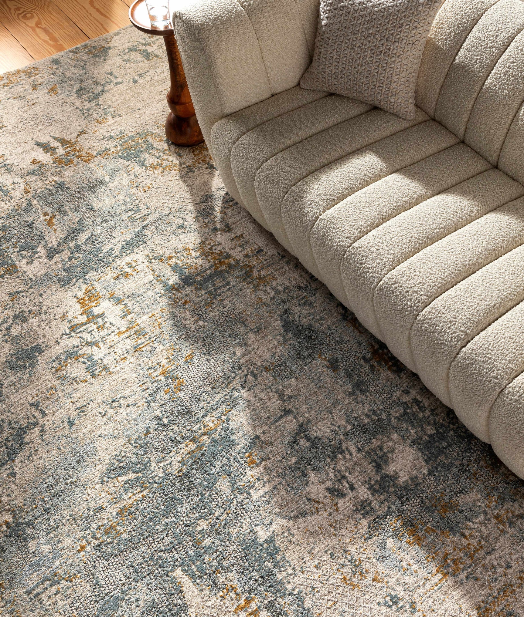 Chaya Textured Abstract Rug with Fringes - Ornate Home
