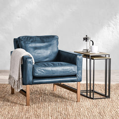 Chazzie Blue Club Chair - Ornate Home