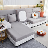 Checkered Jacquard Polar Fleece Stretch Sofa Cover, Non Slip Furniture Protector, Couch Seat Cushion Covers - Ornate Home