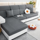 Checkered Jacquard Polar Fleece Stretch Sofa Cover, Non Slip Furniture Protector, Couch Seat Cushion Covers - Ornate Home