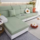 Checkered Jacquard Polar Fleece Stretch Sofa Cover, Non Slip Furniture Protector, Couch Seat Cushion Covers - Ornate Home