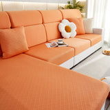 Checkered Jacquard Polar Fleece Stretch Sofa Cover, Non Slip Furniture Protector, Couch Seat Cushion Covers - Ornate Home
