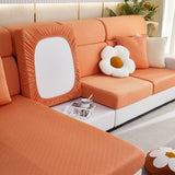 Checkered Jacquard Polar Fleece Stretch Sofa Cover, Non Slip Furniture Protector, Couch Seat Cushion Covers - Ornate Home