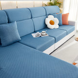 Checkered Jacquard Polar Fleece Stretch Sofa Cover, Non Slip Furniture Protector, Couch Seat Cushion Covers - Ornate Home