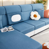 Checkered Jacquard Polar Fleece Stretch Sofa Cover, Non Slip Furniture Protector, Couch Seat Cushion Covers - Ornate Home
