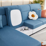 Checkered Jacquard Polar Fleece Stretch Sofa Cover, Non Slip Furniture Protector, Couch Seat Cushion Covers - Ornate Home