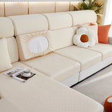 Checkered Jacquard Polar Fleece Stretch Sofa Cover, Non Slip Furniture Protector, Couch Seat Cushion Covers - Ornate Home