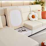 Checkered Jacquard Polar Fleece Stretch Sofa Cover, Non Slip Furniture Protector, Couch Seat Cushion Covers - Ornate Home
