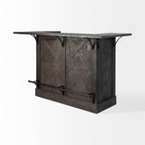 Cheers Dark Brown Solid Wood Wine Bottle Storage Kitchen Island - Ornate Home