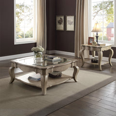 Chelmsford Antique Taupe & Clear Glass Coffee Table - Ornate Home