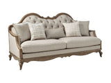 Chelmsford Beige Fabric & Antique Taupe Sofa w/5 Pillows - Ornate Home