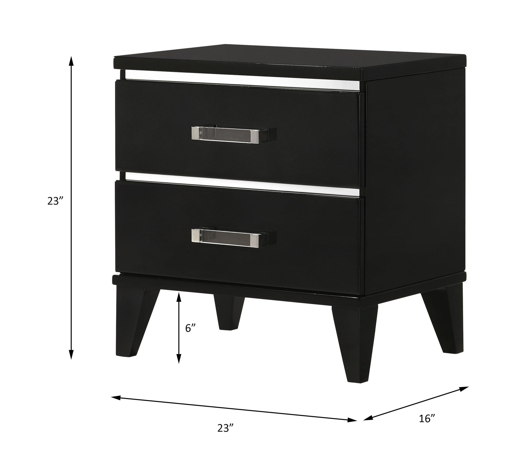 Chelsie Black Nightstand - Ornate Home