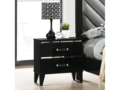 Chelsie Black Nightstand - Ornate Home