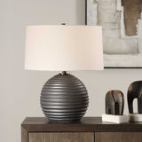 Chelsom Black/Bronze Ribbed Table Lamp - Ornate Home