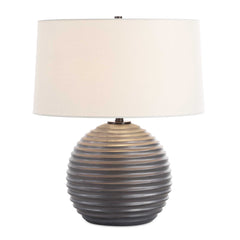 Chelsom Black/Bronze Ribbed Table Lamp - Ornate Home