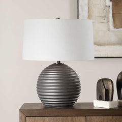 Chelsom Black/Bronze Ribbed Table Lamp - Ornate Home