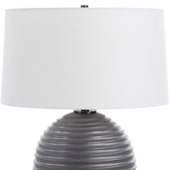 Chelsom Black/Bronze Ribbed Table Lamp - Ornate Home