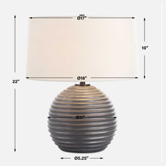 Chelsom Black/Bronze Ribbed Table Lamp - Ornate Home