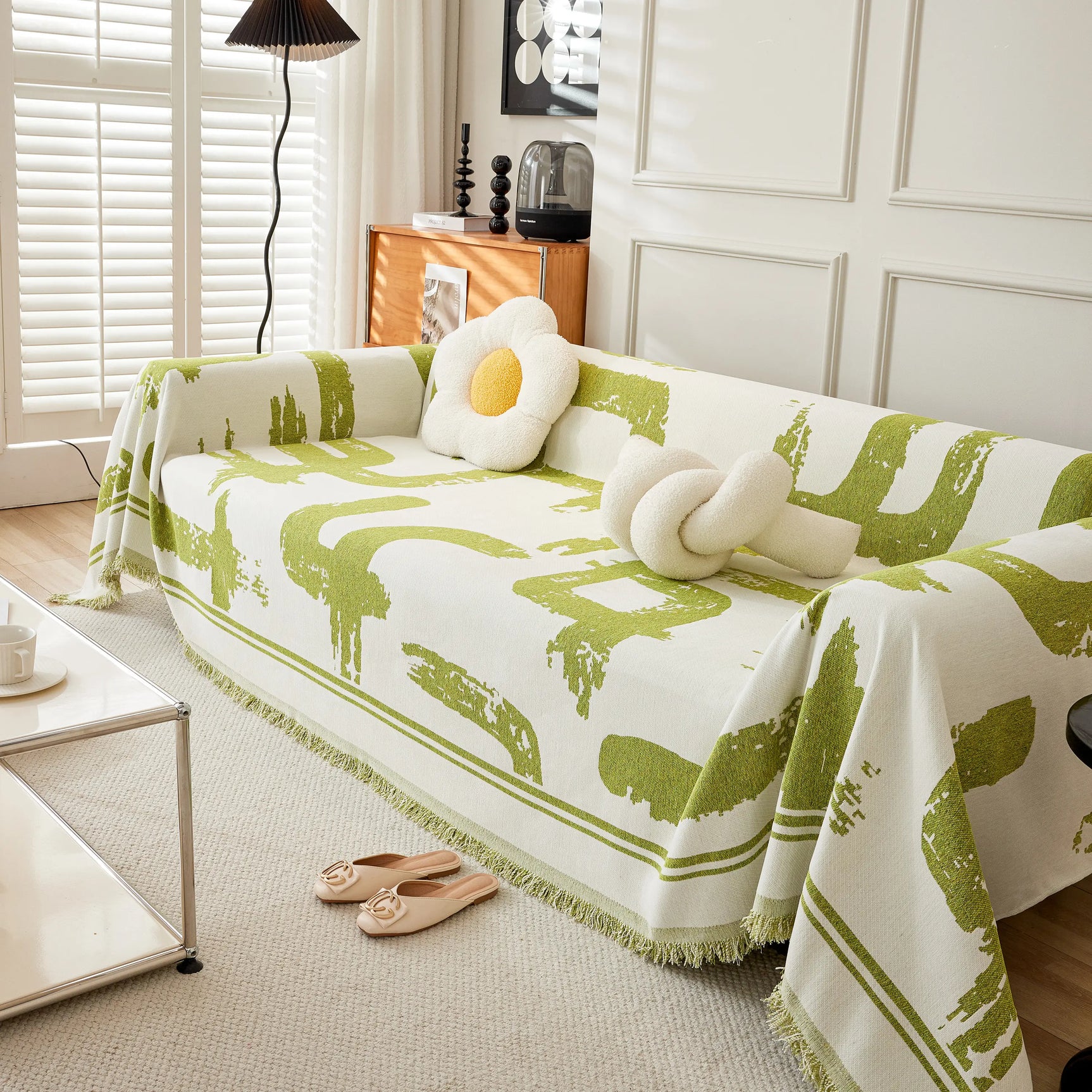 Chenille Abstract Soft Thick Reversible Oversized Couch Cover Blanket, Blanket on Sofa and The Couch - Ornate Home