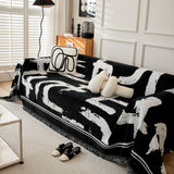 Chenille Abstract Soft Thick Reversible Oversized Couch Cover Blanket, Blanket on Sofa and The Couch - Ornate Home