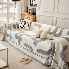 Chenille Abstract Soft Thick Reversible Oversized Couch Cover Blanket, Blanket on Sofa and The Couch - Ornate Home