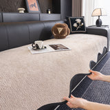Chenille Couch Cover with Scalloped Edge, Non-Slip Modular Slipcover Sectional - Ornate Home