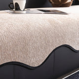 Chenille Couch Cover with Scalloped Edge, Non-Slip Modular Slipcover Sectional - Ornate Home