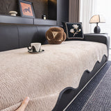 Chenille Couch Cover with Scalloped Edge, Non-Slip Modular Slipcover Sectional - Ornate Home