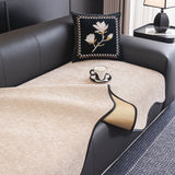 Chenille Couch Cover with Scalloped Edge, Non-Slip Modular Slipcover Sectional - Ornate Home