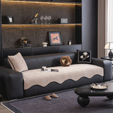 Chenille Couch Cover with Scalloped Edge, Non-Slip Modular Slipcover Sectional - Ornate Home