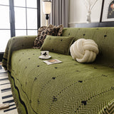 Chenille Couch Throw Cover Decorative Herringbone Sofa Blanket Protector for Couch - Ornate Home