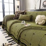 Chenille Couch Throw Cover Decorative Herringbone Sofa Blanket Protector for Couch - Ornate Home