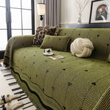 Chenille Couch Throw Cover Decorative Herringbone Sofa Blanket Protector for Couch - Ornate Home