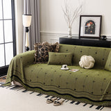 Chenille Couch Throw Cover Decorative Herringbone Sofa Blanket Protector for Couch - Ornate Home