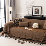 Chenille Couch Throw Cover Decorative Herringbone Sofa Blanket Protector for Couch - Ornate Home