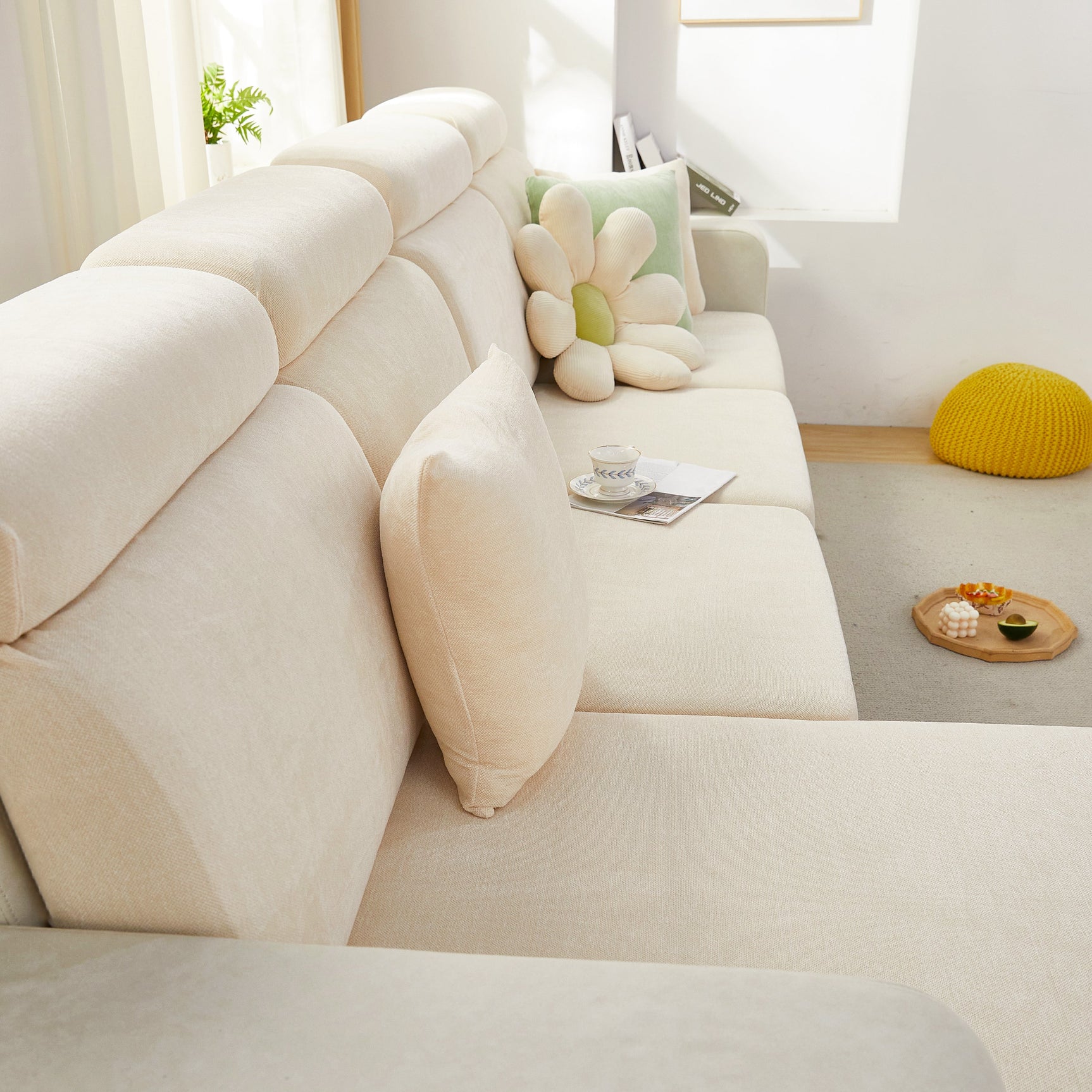 Chenille Cushion Covers for 1/2/3/4 Seater Sofas and L-shaped Couches, Furniture Covers for Pets - Ornate Home