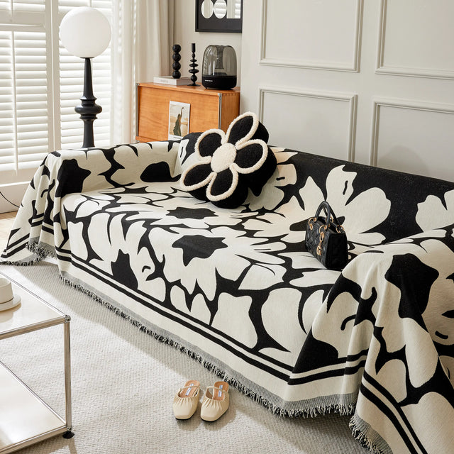 Chenille Floral Soft Thick Reversible Blanket Covers for Couch, Couch Protector Blanket Cover Sofa - Ornate Home