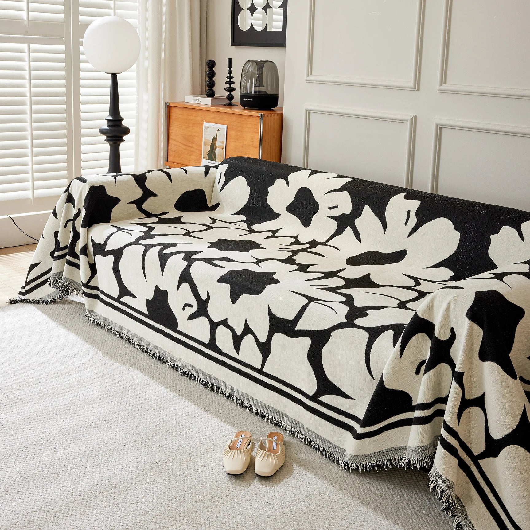 Chenille Floral Soft Thick Reversible Blanket Covers for Couch, Couch Protector Blanket Cover Sofa - Ornate Home