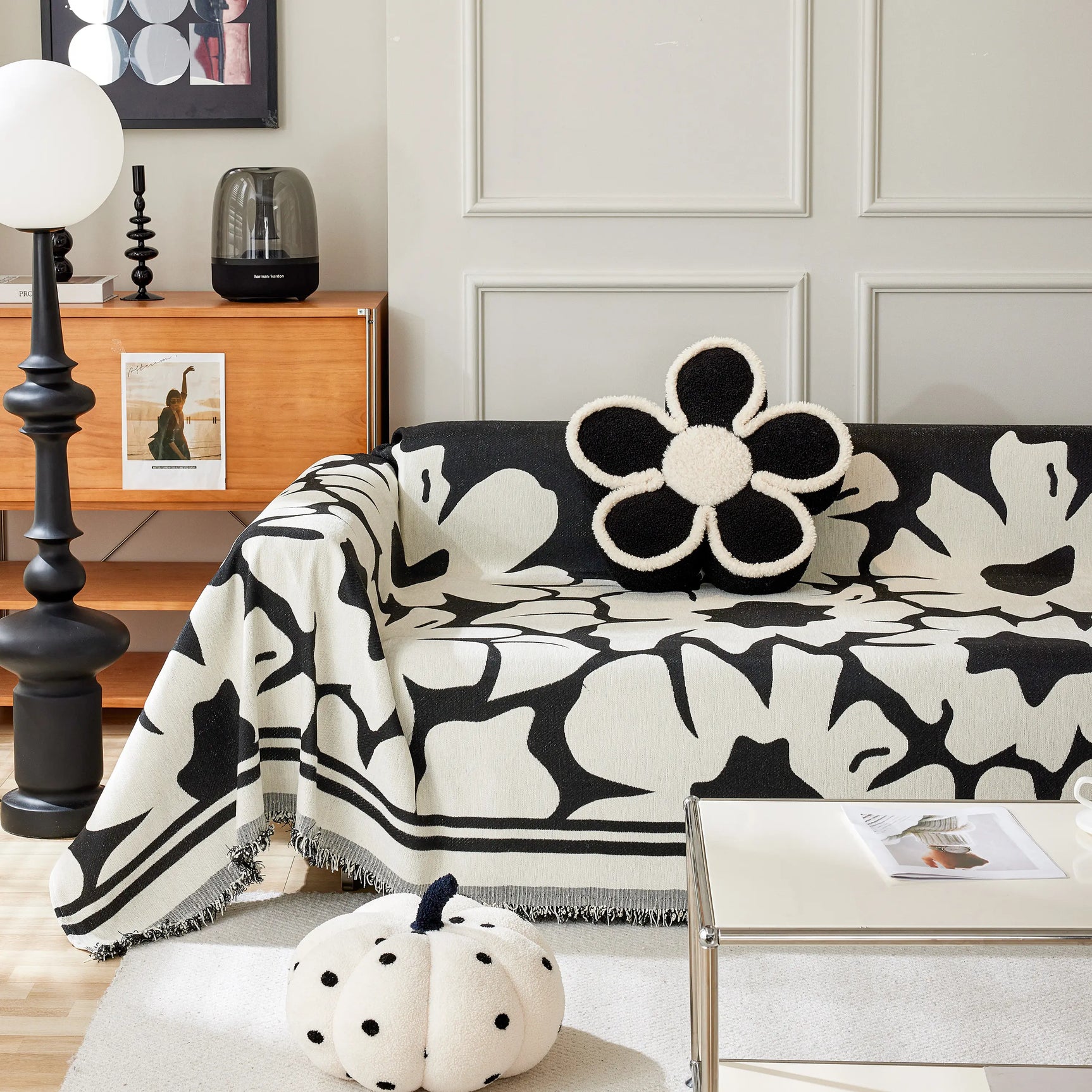 Chenille Floral Soft Thick Reversible Blanket Covers for Couch, Couch Protector Blanket Cover Sofa - Ornate Home