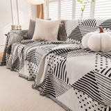 Chenille Geometric Patterned Sofa Throw, Couch Covers for Sectionals for Pets, Throw Cover for Couch - Ornate Home