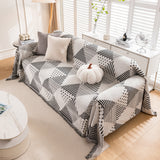 Chenille Geometric Patterned Sofa Throw, Couch Covers for Sectionals for Pets, Throw Cover for Couch - Ornate Home