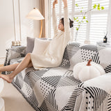 Chenille Geometric Patterned Sofa Throw, Couch Covers for Sectionals for Pets, Throw Cover for Couch - Ornate Home