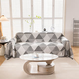 Chenille Geometric Patterned Sofa Throw, Couch Covers for Sectionals for Pets, Throw Cover for Couch - Ornate Home