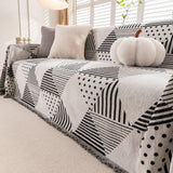 Chenille Geometric Patterned Sofa Throw, Couch Covers for Sectionals for Pets, Throw Cover for Couch - Ornate Home