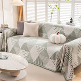 Chenille Geometric Patterned Sofa Throw, Couch Covers for Sectionals for Pets, Throw Cover for Couch - Ornate Home